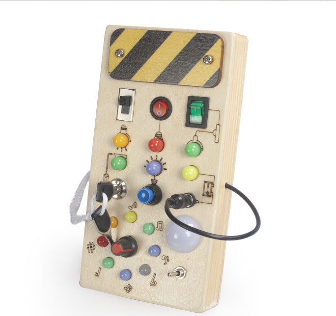 LED Wooden Busy Board for Fine Motor Skills & Sensory Play