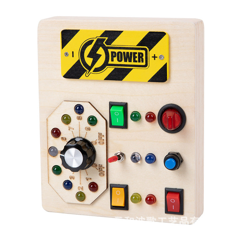 LED Wooden Busy Board for Fine Motor Skills & Sensory Play