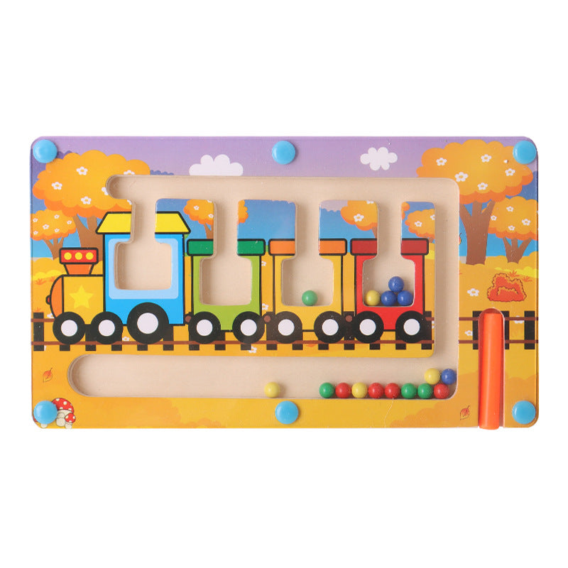 Wooden Magnetic Color Sorting & Counting Maze Toy