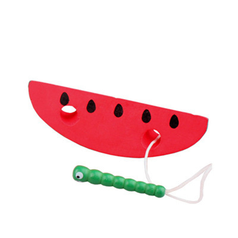 Wooden Fruit Lacing Toy for Fine Motor Skills & Early Learning