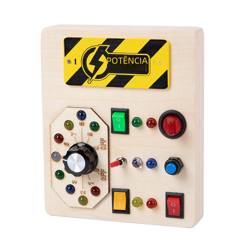 LED Wooden Busy Board for Fine Motor Skills & Sensory Play