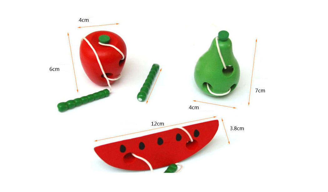 Wooden Fruit Lacing Toy for Fine Motor Skills & Early Learning