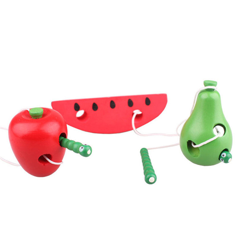 Wooden Fruit Lacing Toy for Fine Motor Skills & Early Learning