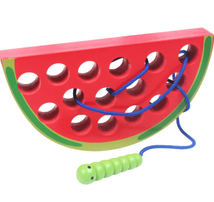Wooden Threading Toy for Fine Motor Skills & Hand-Eye Coordination