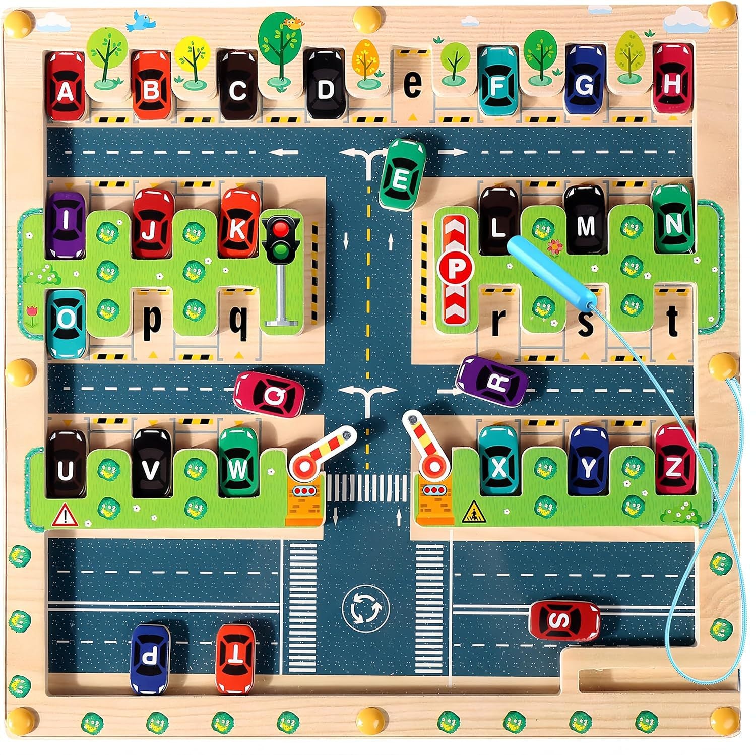 Wooden Magnetic Color Sorting & Counting Maze Toy