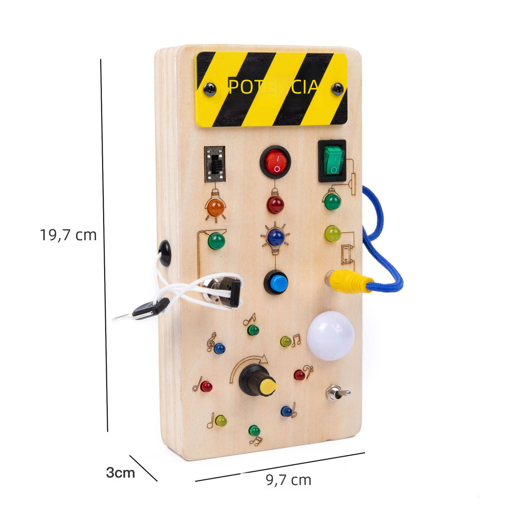 LED Wooden Busy Board for Fine Motor Skills & Sensory Play