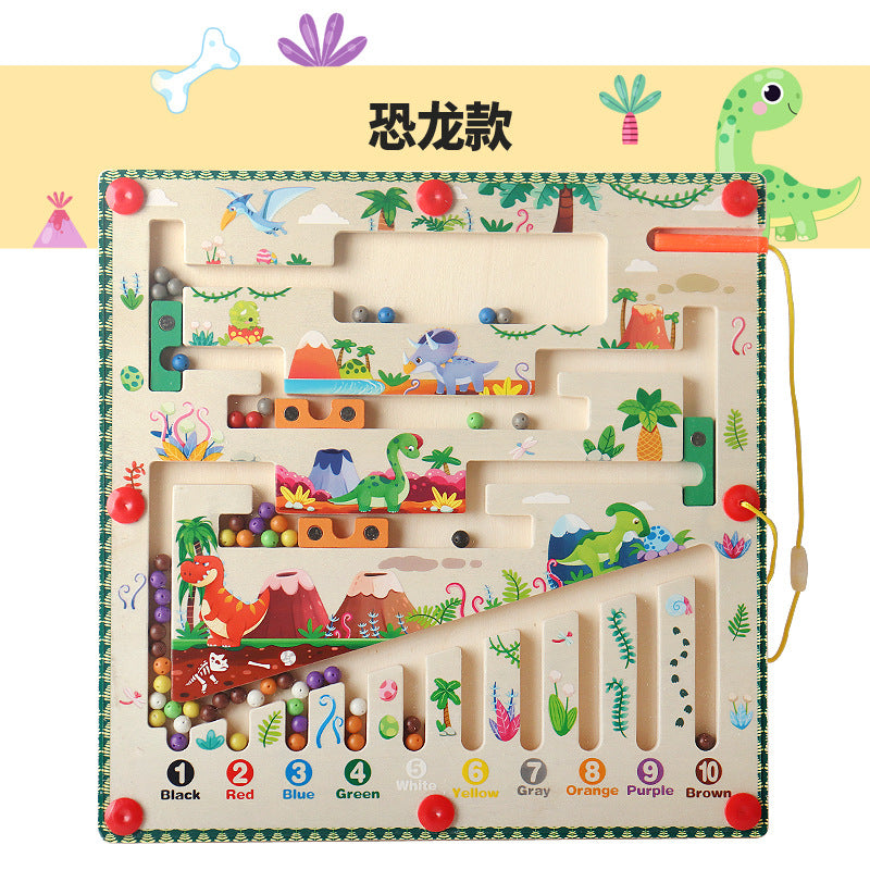 Wooden Magnetic Color Sorting & Counting Maze Toy