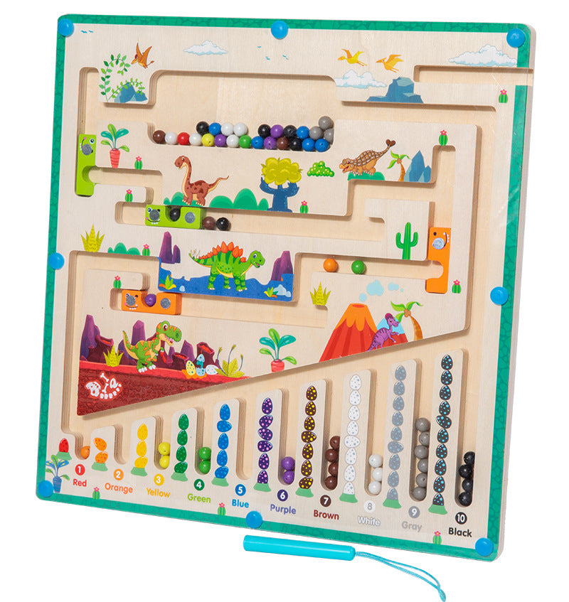 Wooden Magnetic Color Sorting & Counting Maze Toy