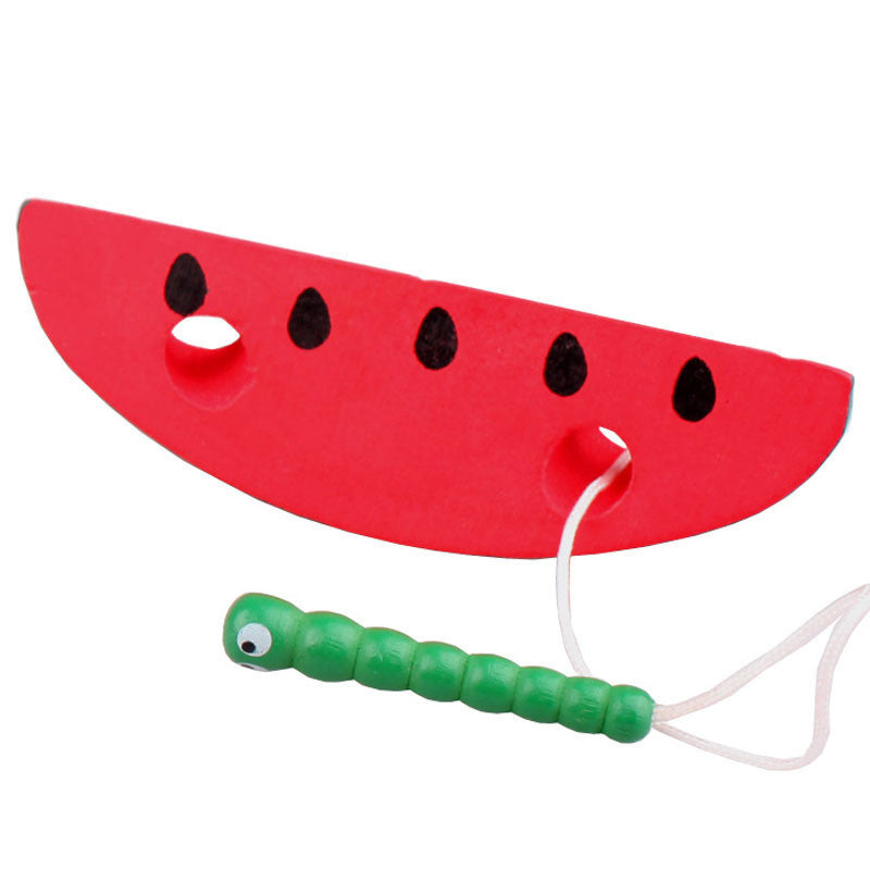 Wooden Fruit Lacing Toy for Fine Motor Skills & Early Learning