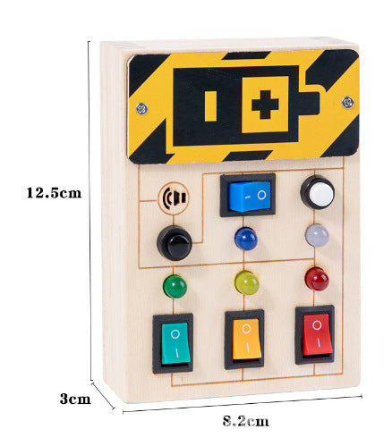 LED Wooden Busy Board for Fine Motor Skills & Sensory Play